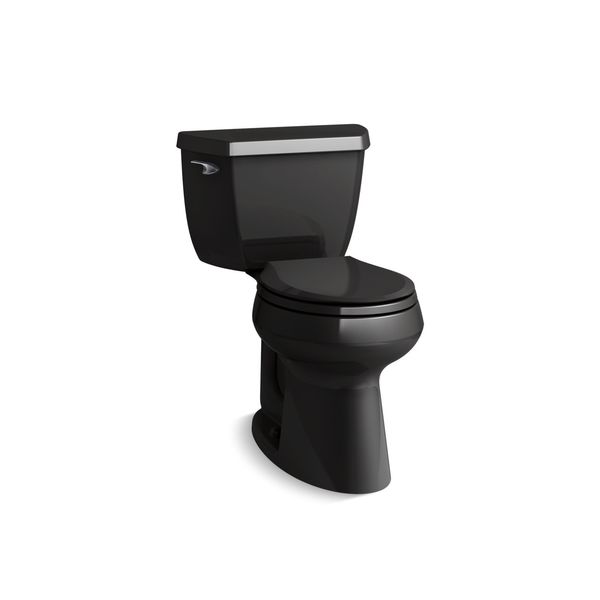 Kohler Classic Round-Front 1.28 GPF Chair Height Toilet, 1.28 gpf, Black 5296-7